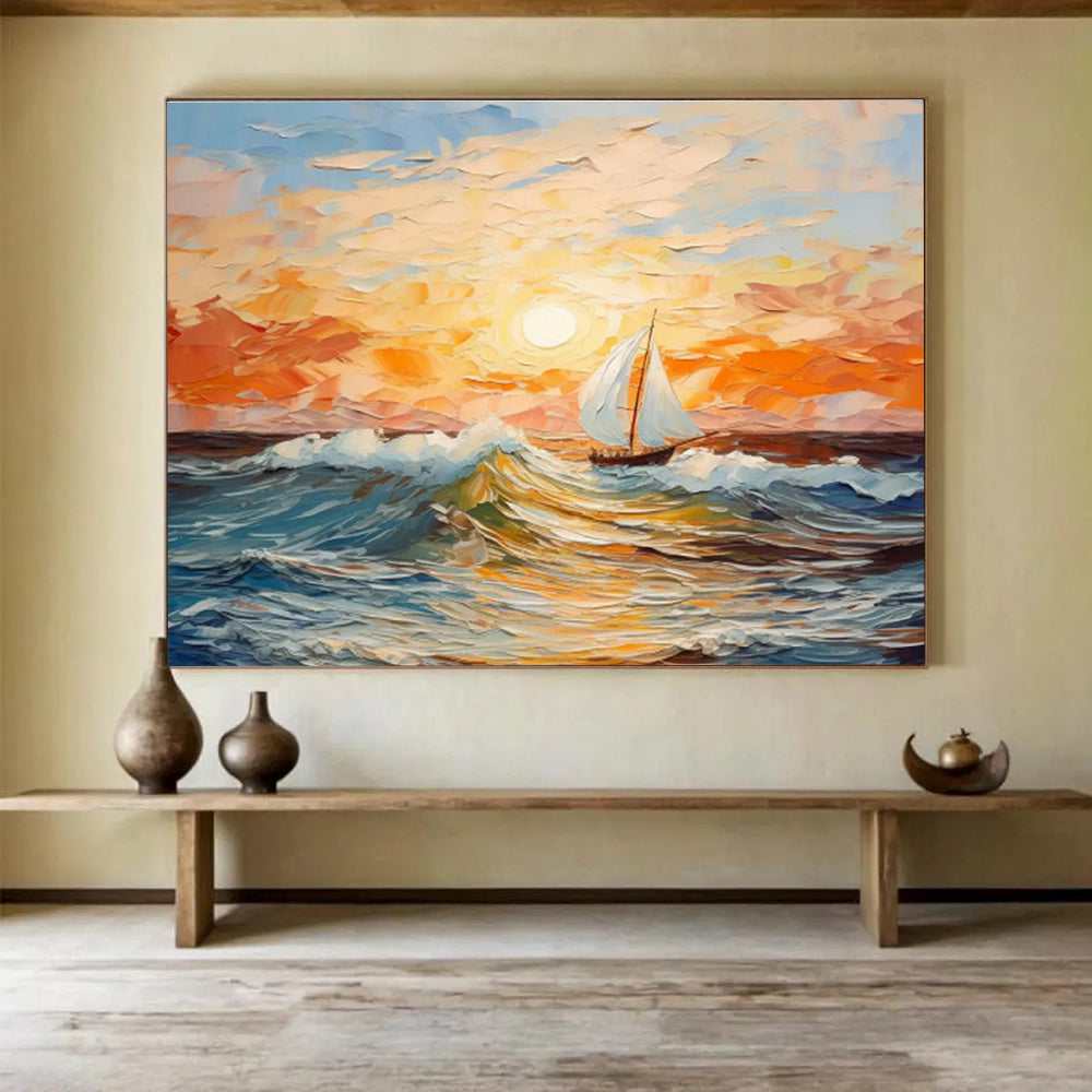 evening coastal abstract canvas design 2
